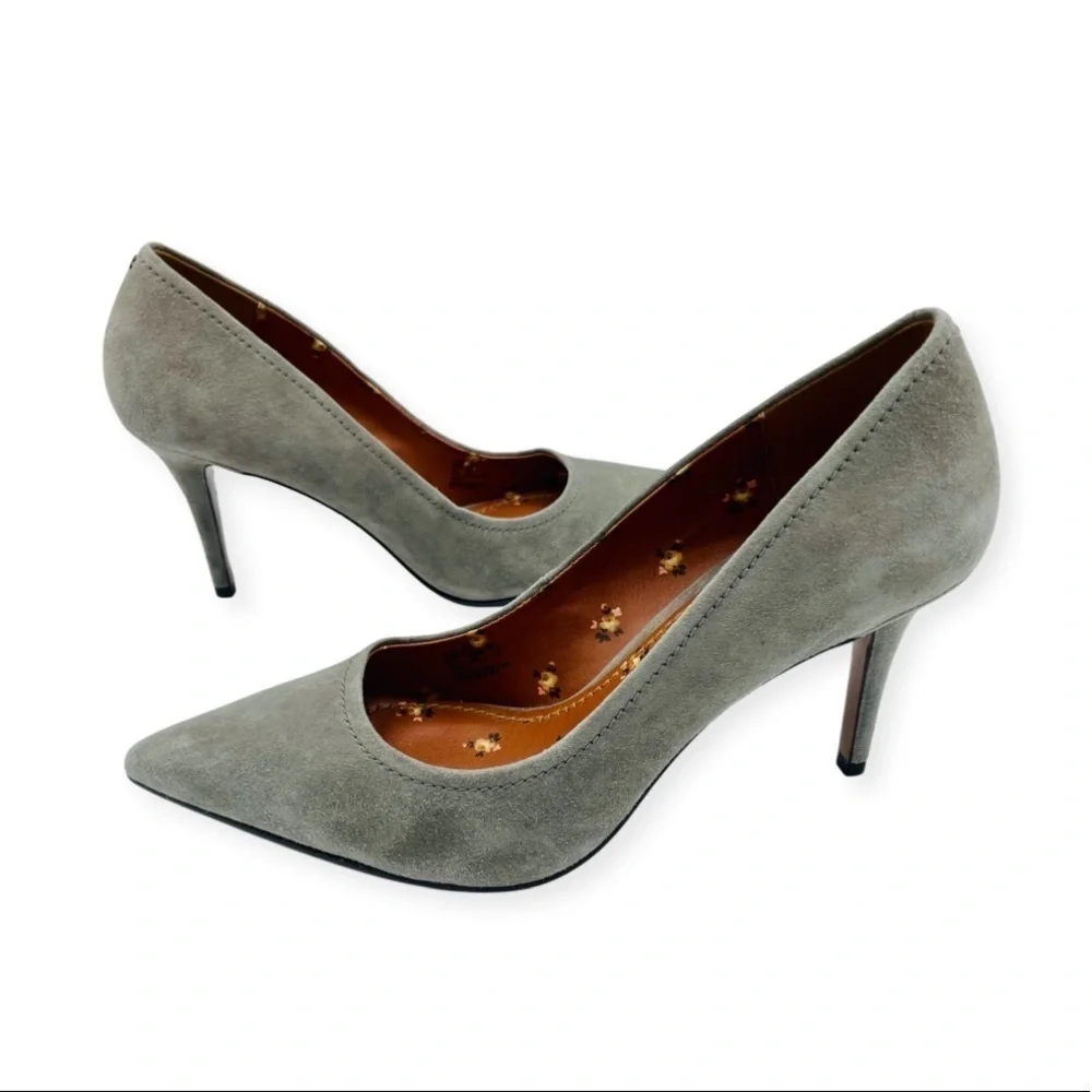 COACH Waverly Suede Leather High Heels Point‎ Toes
